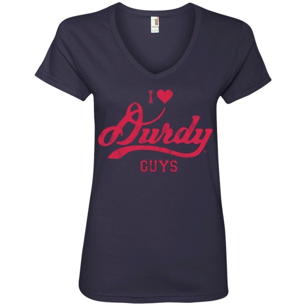 Love Durdy Guys Anvil Ladies' V-Neck T-Shirt