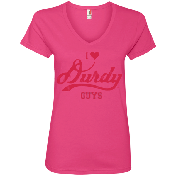 Love Durdy Guys Anvil Ladies' V-Neck T-Shirt