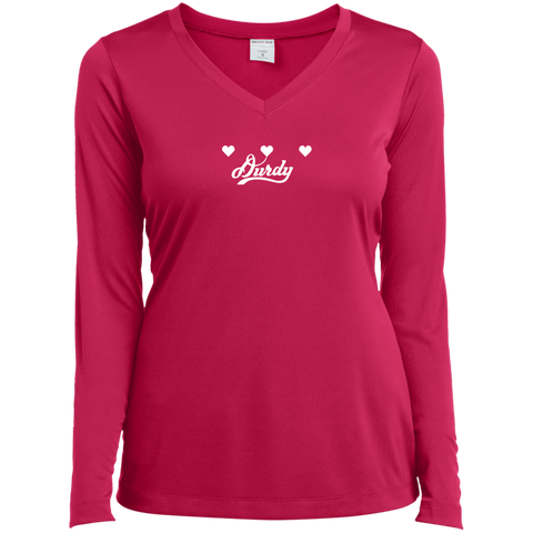 Triple Heart Durdy Sport-Tek Ladies' LS Performance V-Neck T-Shirt