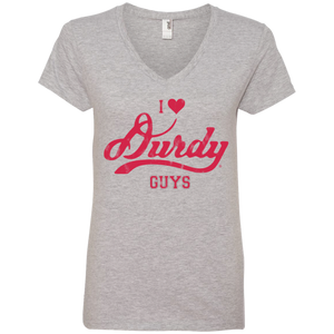 Love Durdy Guys Anvil Ladies' V-Neck T-Shirt