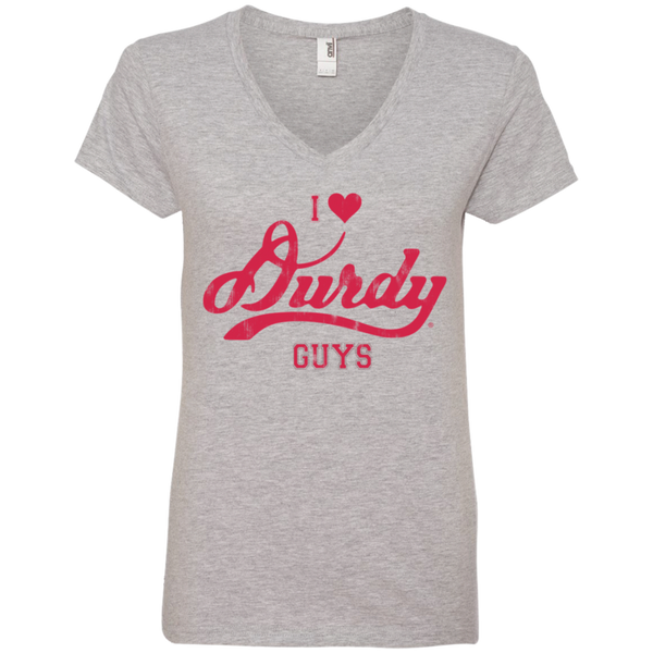 Love Durdy Guys Anvil Ladies' V-Neck T-Shirt