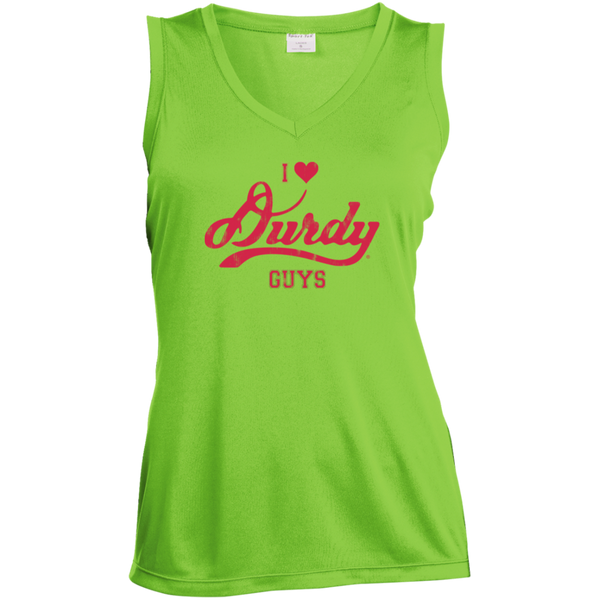 Love Durdy Guys Sport-Tek Ladies' Sleeveless Moisture Absorbing V-Neck