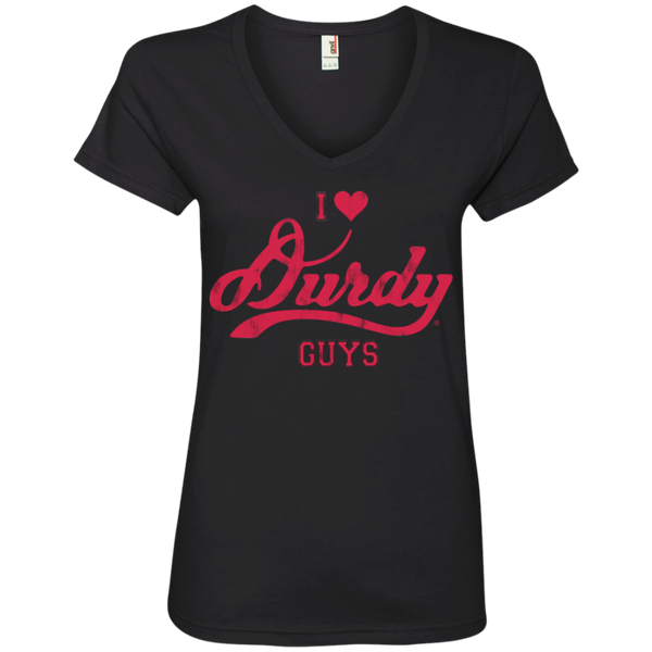 Love Durdy Guys Anvil Ladies' V-Neck T-Shirt