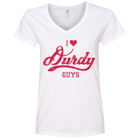 Love Durdy Guys Anvil Ladies' V-Neck T-Shirt