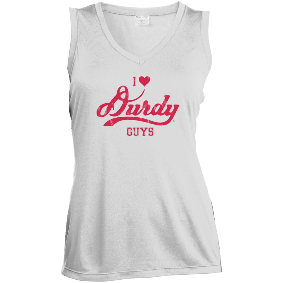 Love Durdy Guys Sport-Tek Ladies' Sleeveless Moisture Absorbing V-Neck