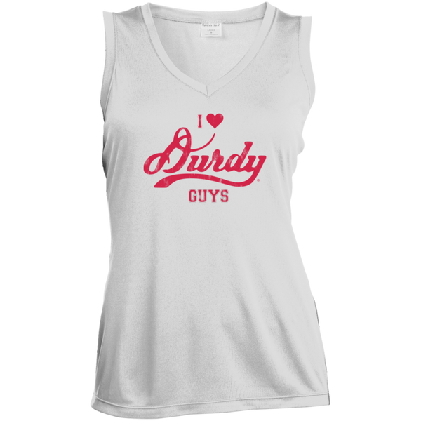 Love Durdy Guys Sport-Tek Ladies' Sleeveless Moisture Absorbing V-Neck