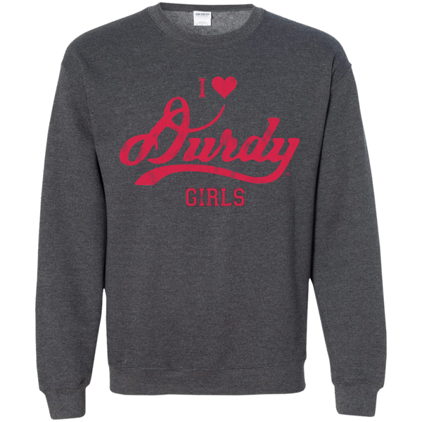 Love Durdy Girls Gildan Crewneck Pullover Sweatshirt  8 oz.