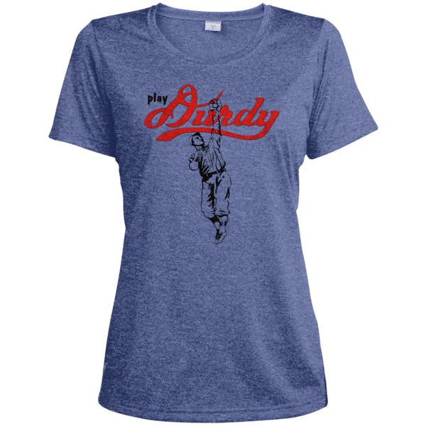 Play Durdy Sport-Tek Ladies' Heather Dri-Fit Moisture-Wicking T-Shirt