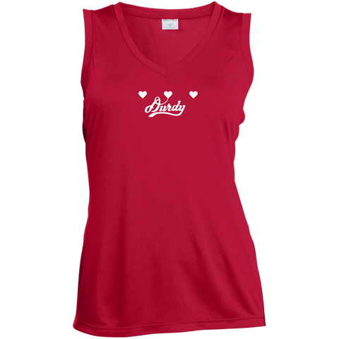 Triple Heart Durdy Sport-Tek Ladies' Sleeveless Moisture Absorbing V-Neck