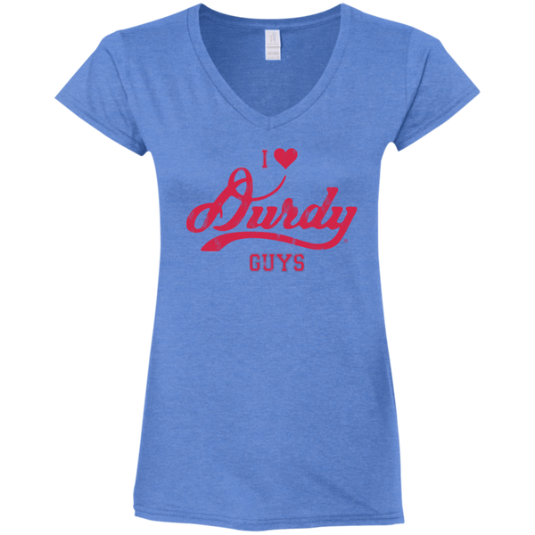 Love Durdy Guys Gildan Ladies' Fitted Softstyle 4.5 oz V-Neck T-Shirt