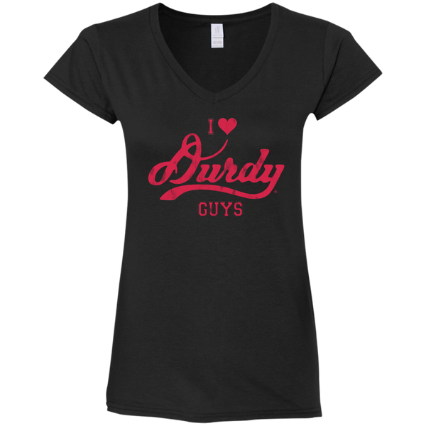 Love Durdy Guys Gildan Ladies' Fitted Softstyle 4.5 oz V-Neck T-Shirt